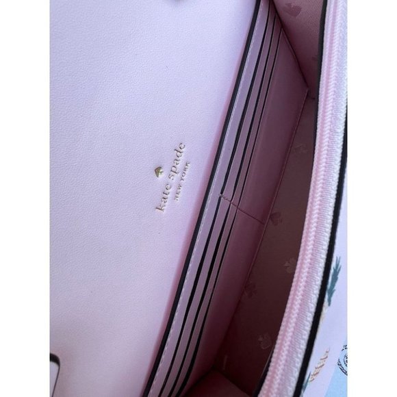 Kate Spade Staci Pineapple Printed Small Flap Crossbody  Pink Multi - Picture 7 of 9